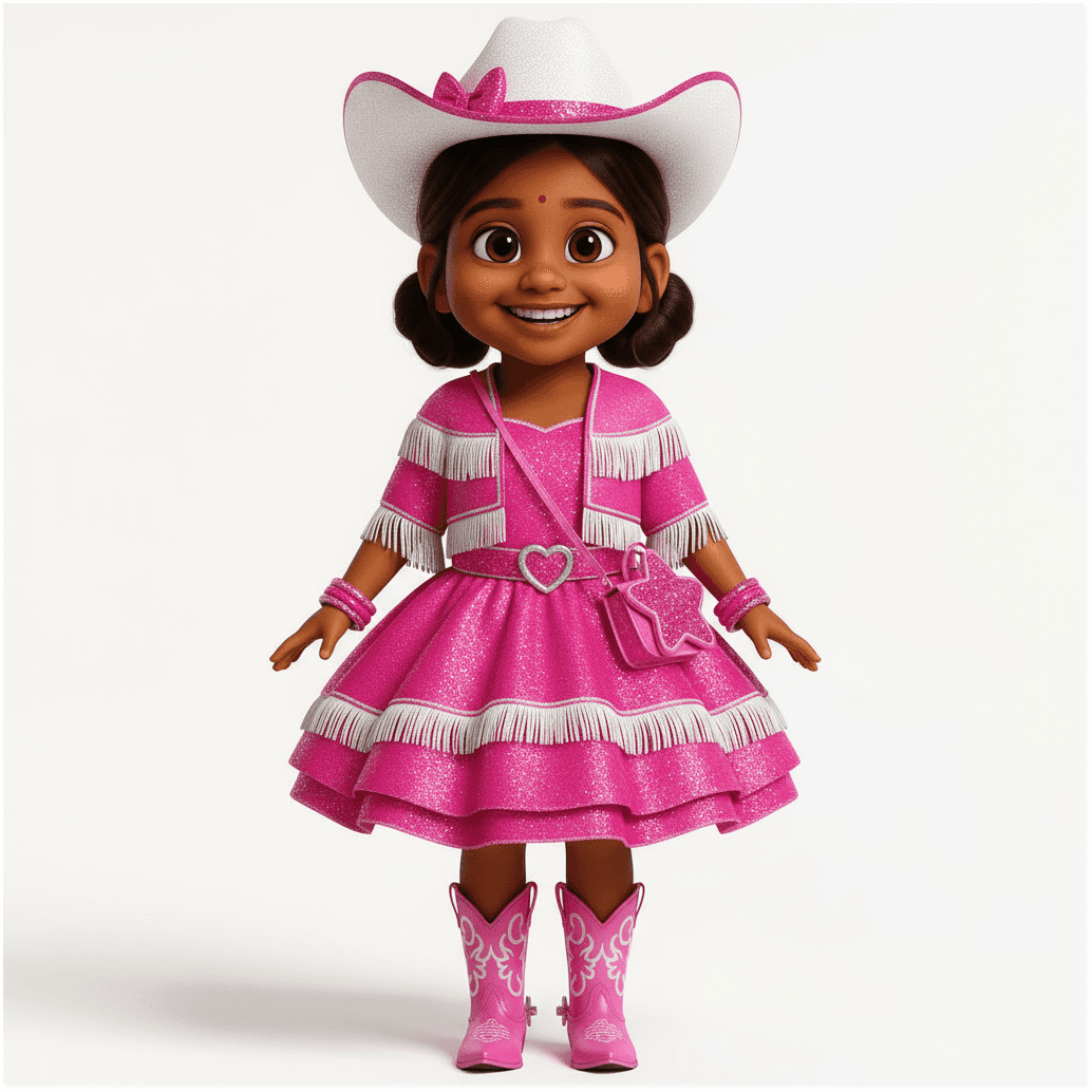 Child in Barbie Cowgirl costume