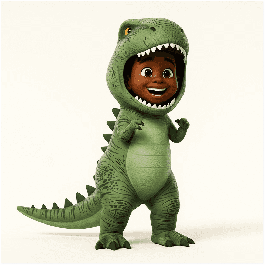 Child in T-Rex costume