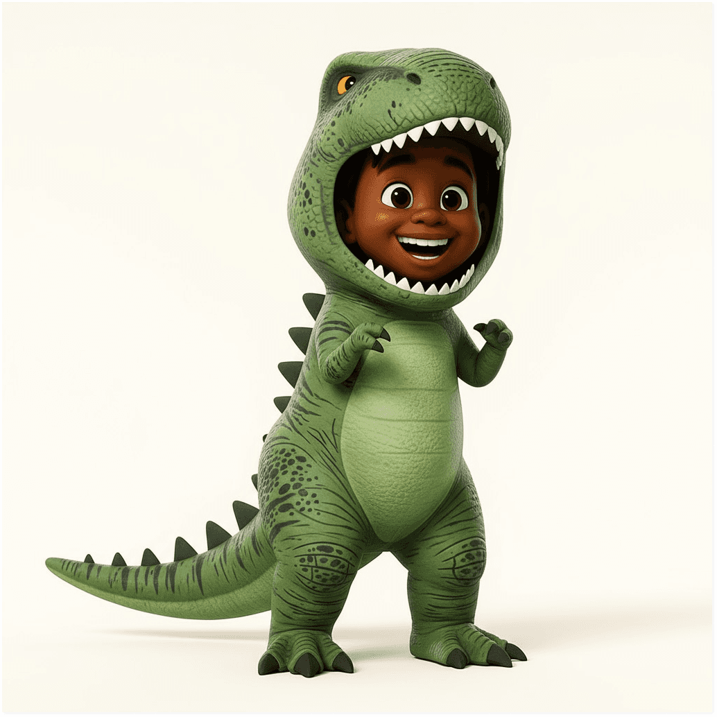Child in T-Rex costume