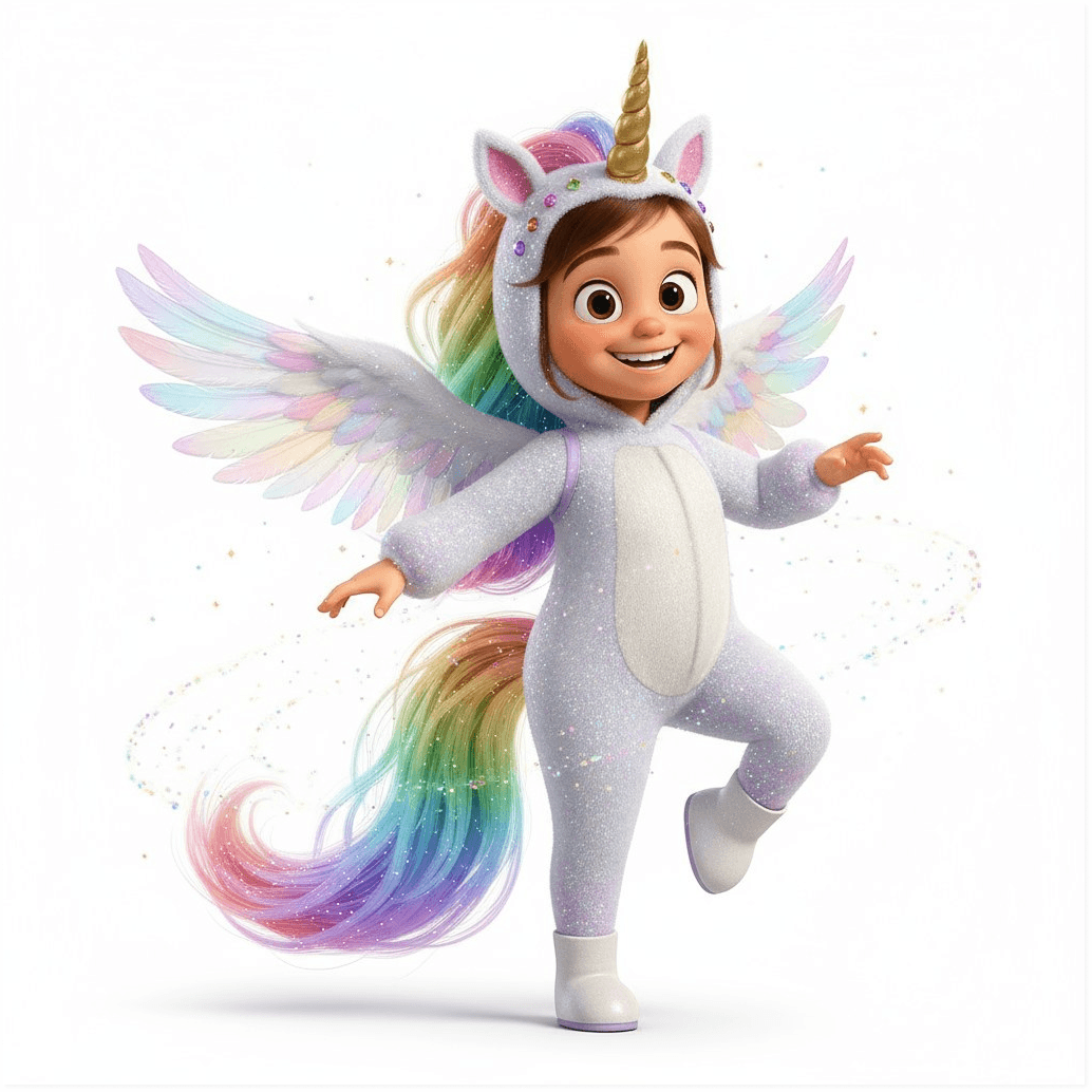 Child in unicorn costume