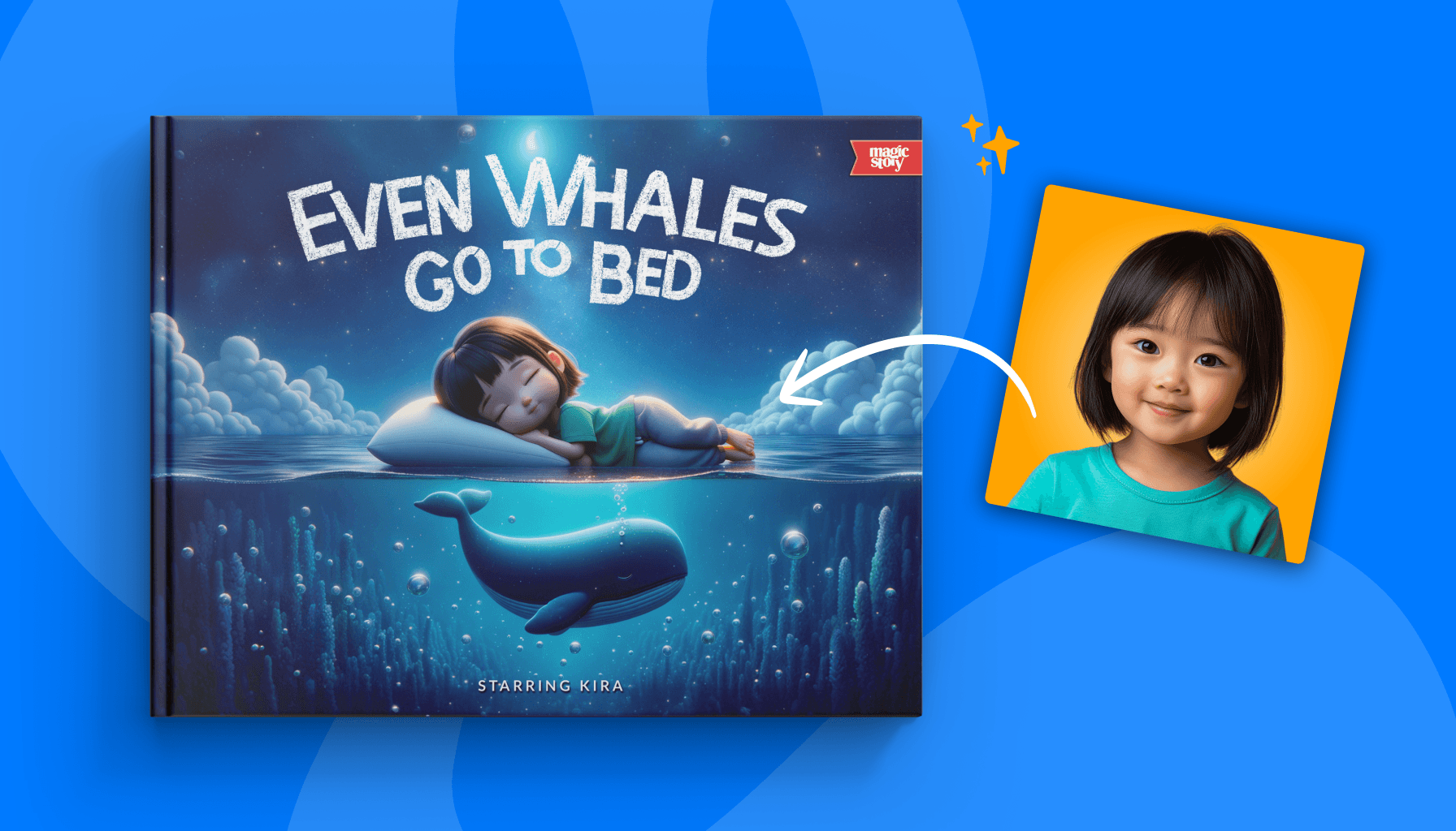 Even Whales Go to Bed personalized bedtime routine book for kids